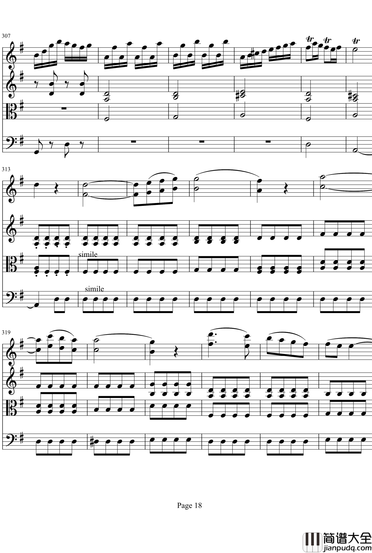 弦乐四重奏No1第四乐章钢琴谱_项道荣