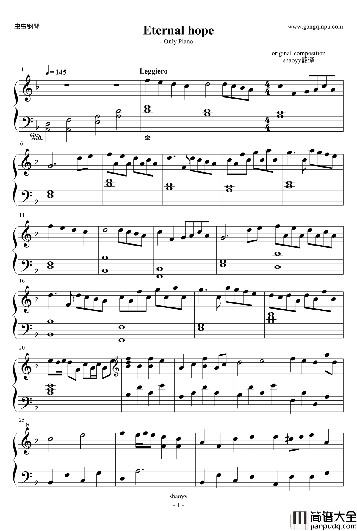 Eternal_Hope钢琴谱_Original_Composition