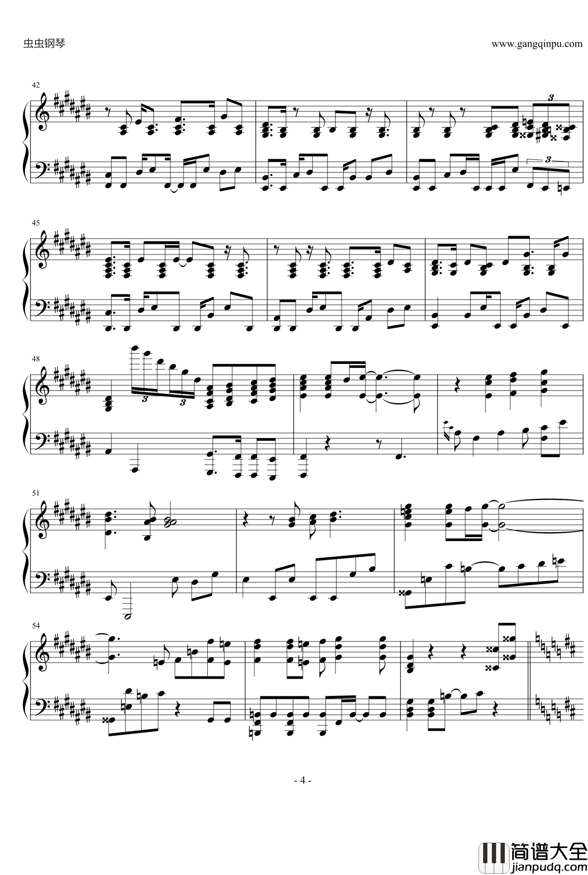 鸟之诗钢琴谱_鸟の诗_AIR