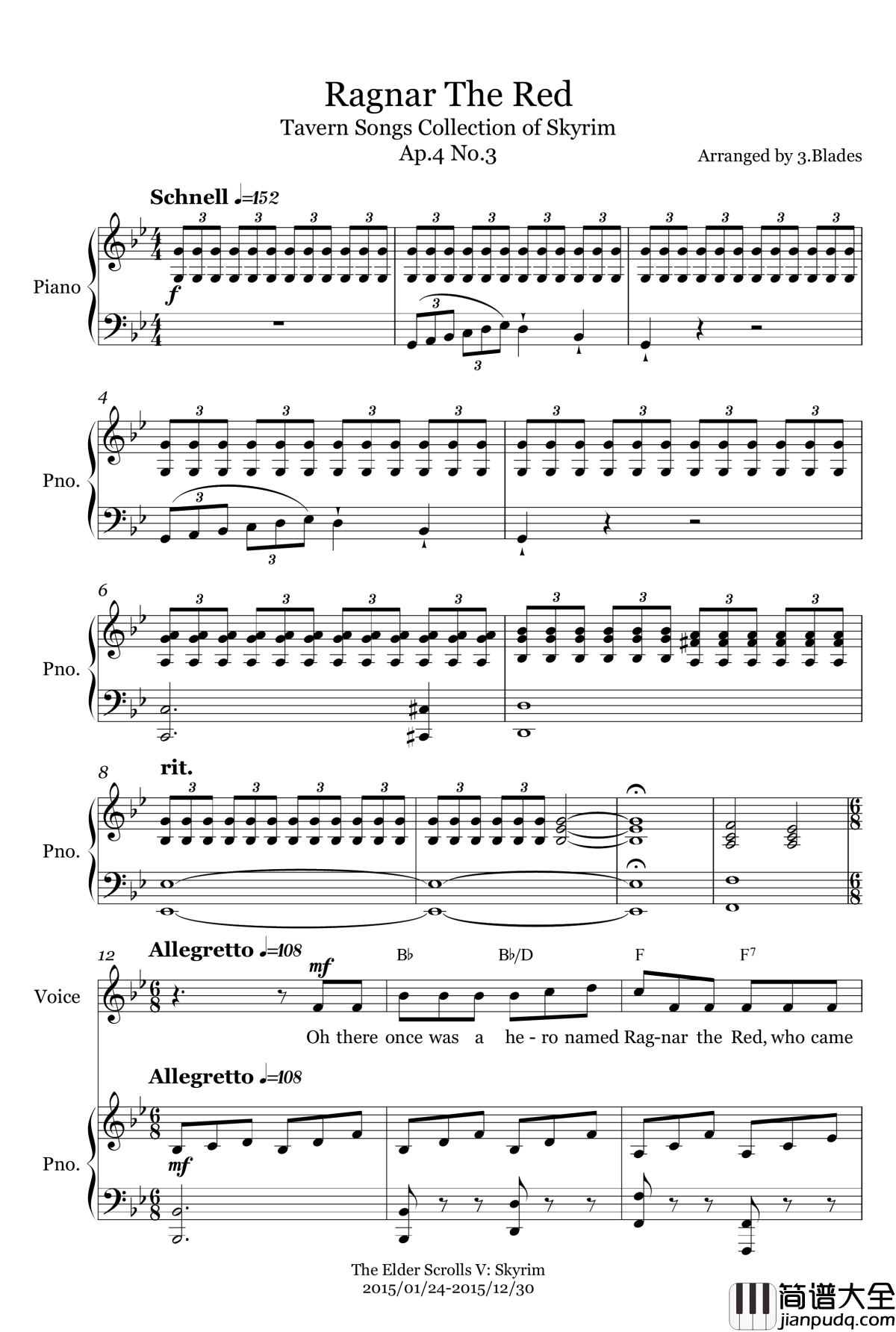 Ragnar_The_Red钢琴谱_老滚5_作废_上古卷轴