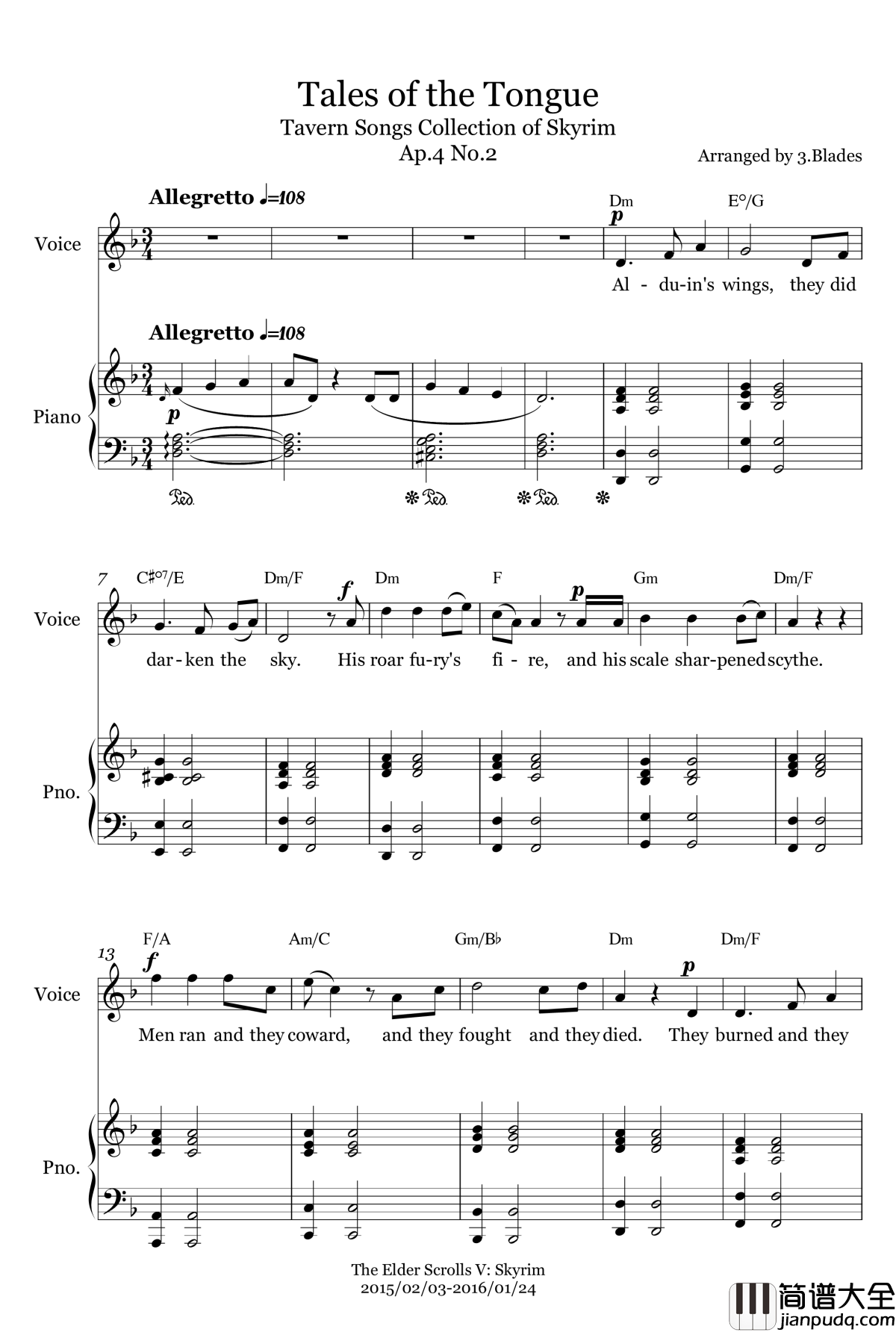 Tales_of_the_Tongue钢琴谱_老滚5_作废_上古卷轴