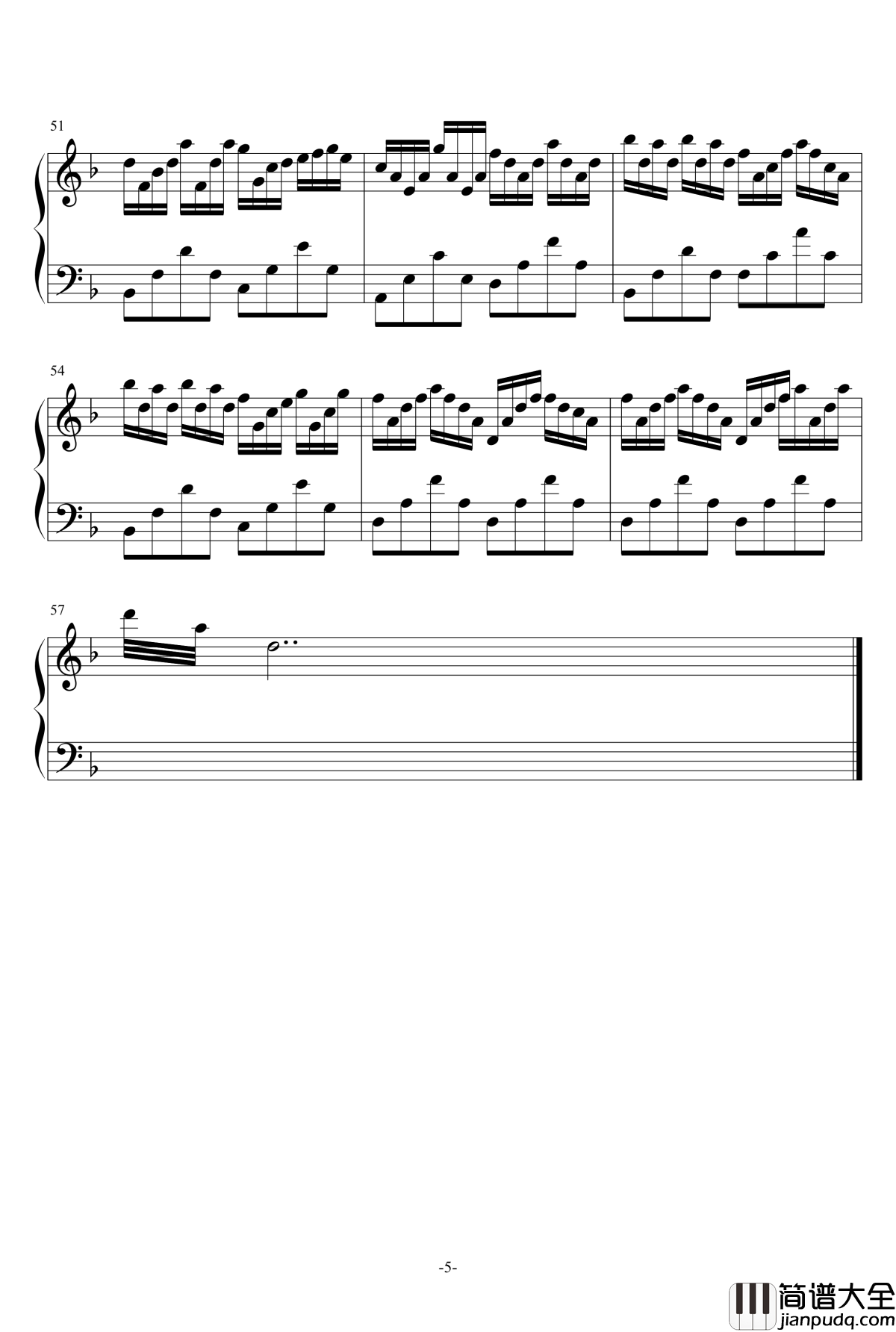 虫儿飞难度版钢琴谱_as2134