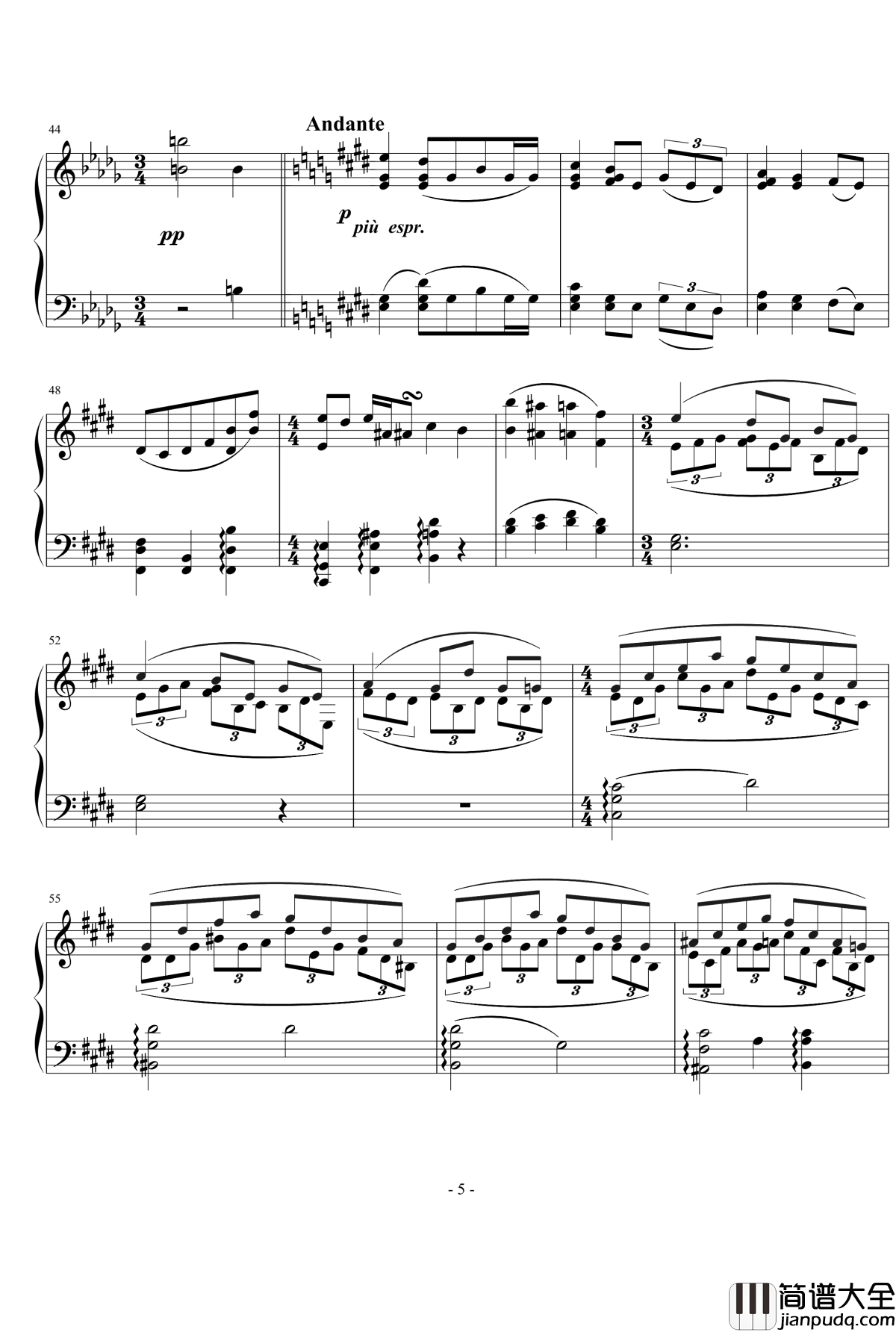 浪漫曲钢琴谱_nyride