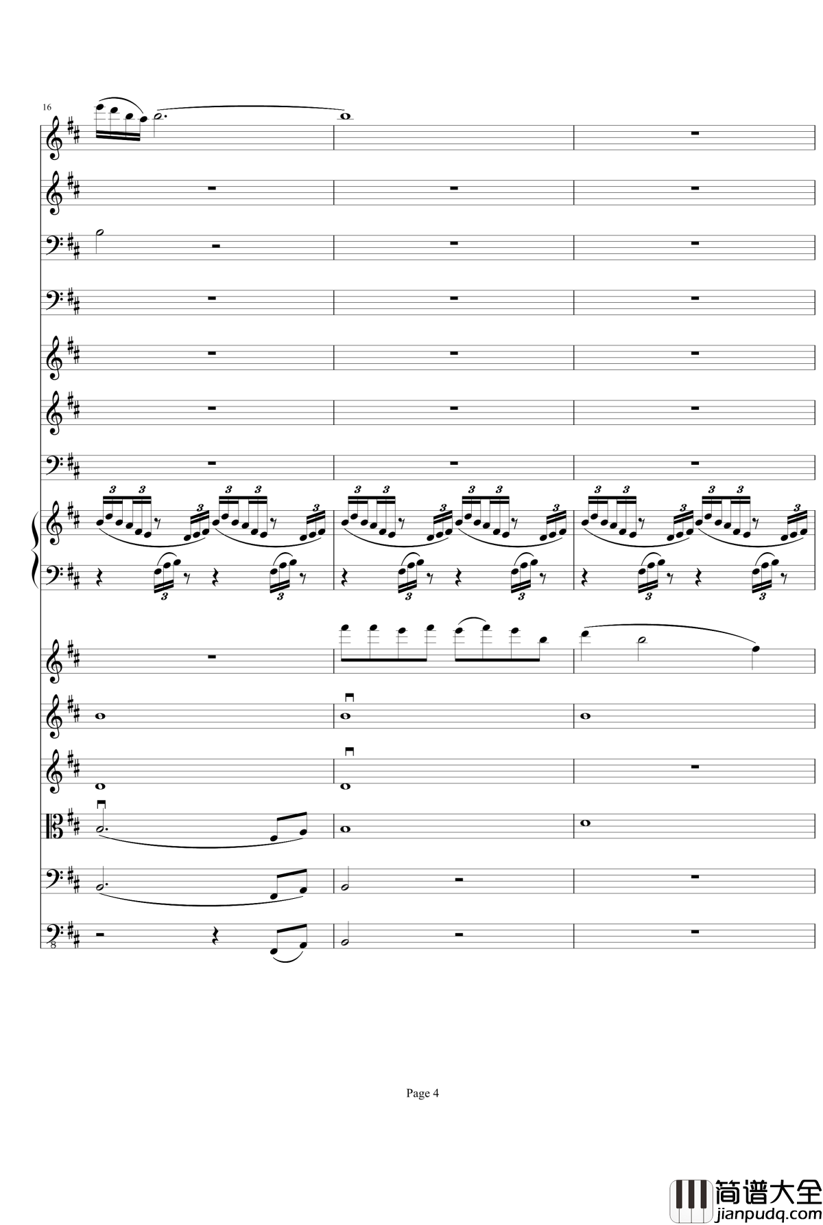 b小调小提琴协奏曲第三乐章钢琴谱_总谱_项道荣