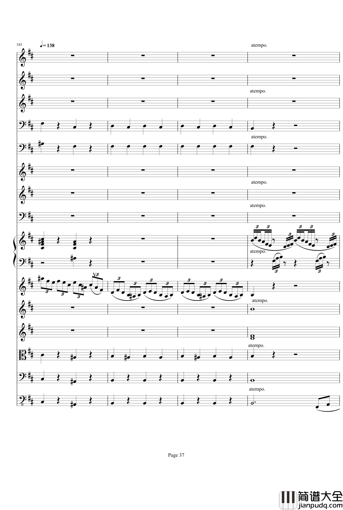 b小调小提琴协奏曲第三乐章钢琴谱_总谱_项道荣