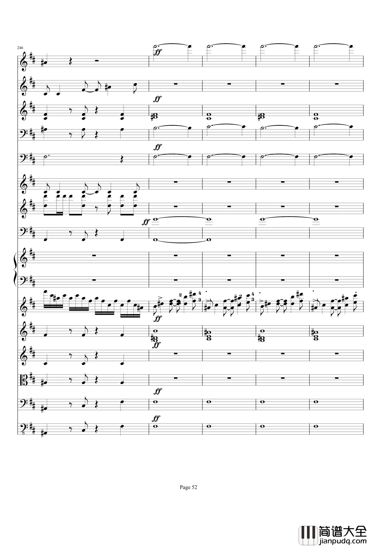 b小调小提琴协奏曲第三乐章钢琴谱_总谱_项道荣