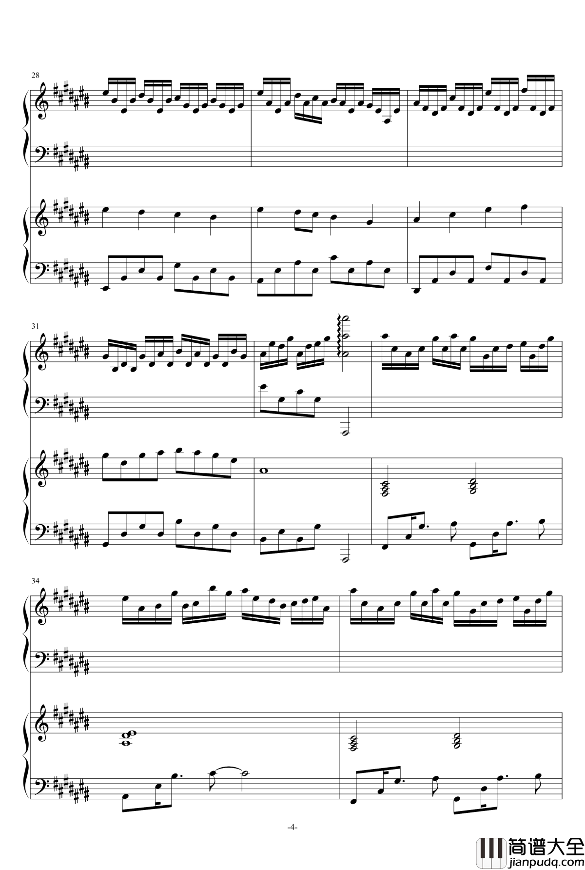 2135号组曲连弹钢琴谱_as2134