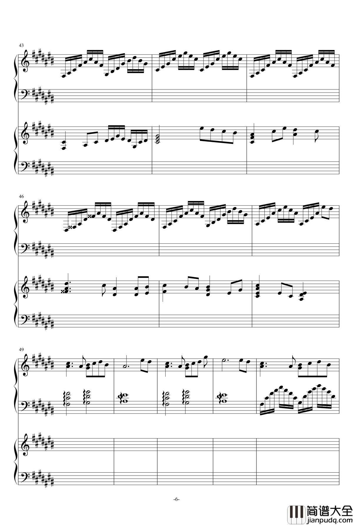 2135号组曲连弹钢琴谱_as2134