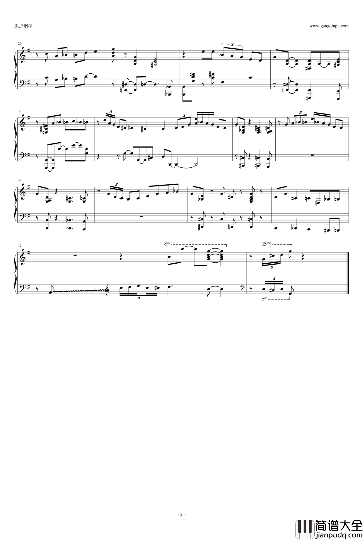 Concerto_for_Cootie钢琴谱_独奏_Duke_Ellington