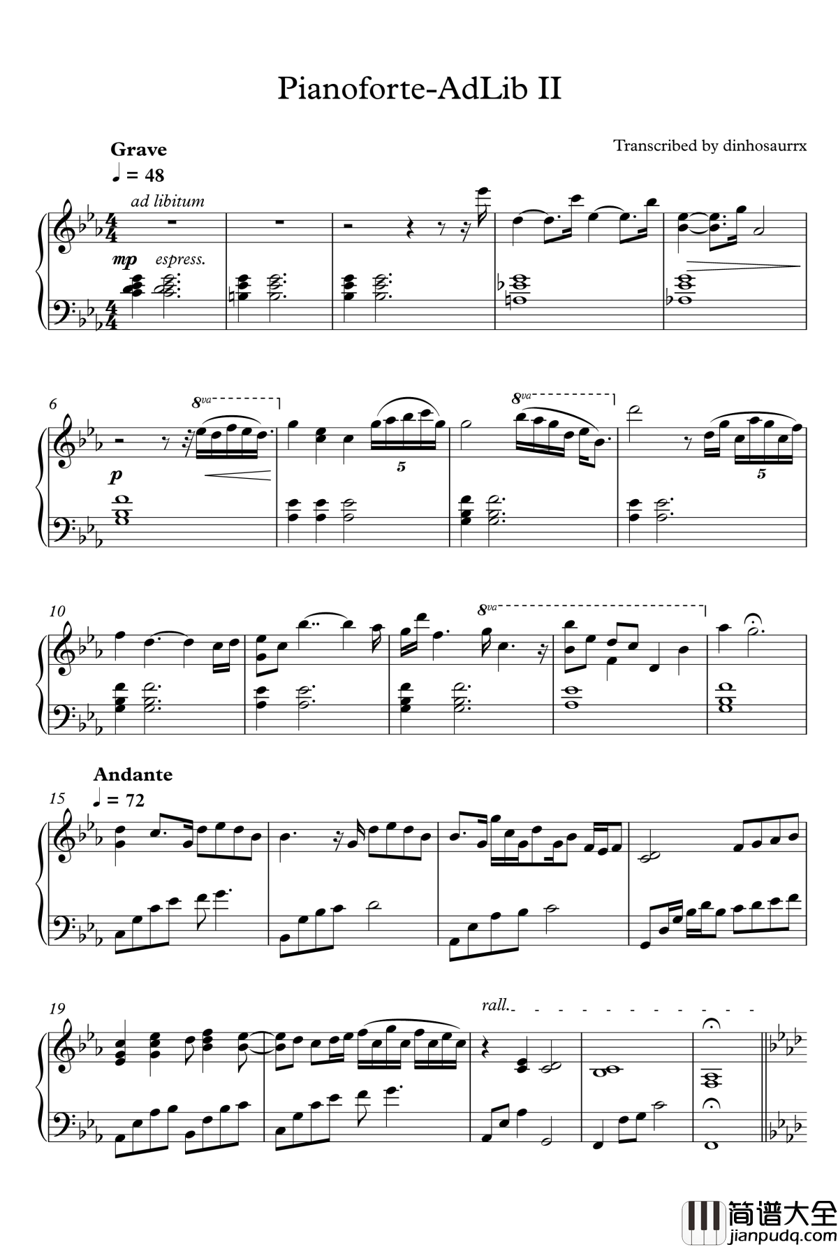 pF_AdLib_II钢琴谱_原谱转载_罪恶王冠_Guilty_Crown_泽野弘之