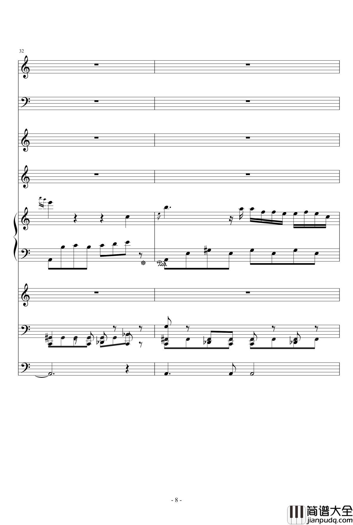 冬日的私语钢琴谱_ellocz