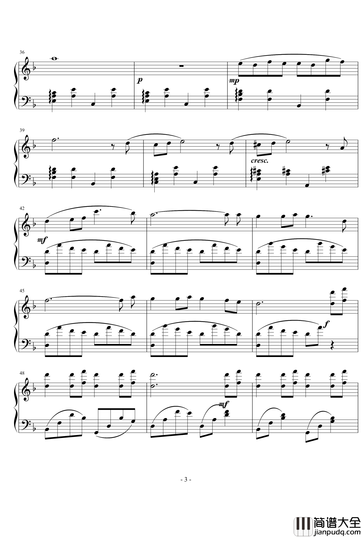 淹没钢琴谱_张学友