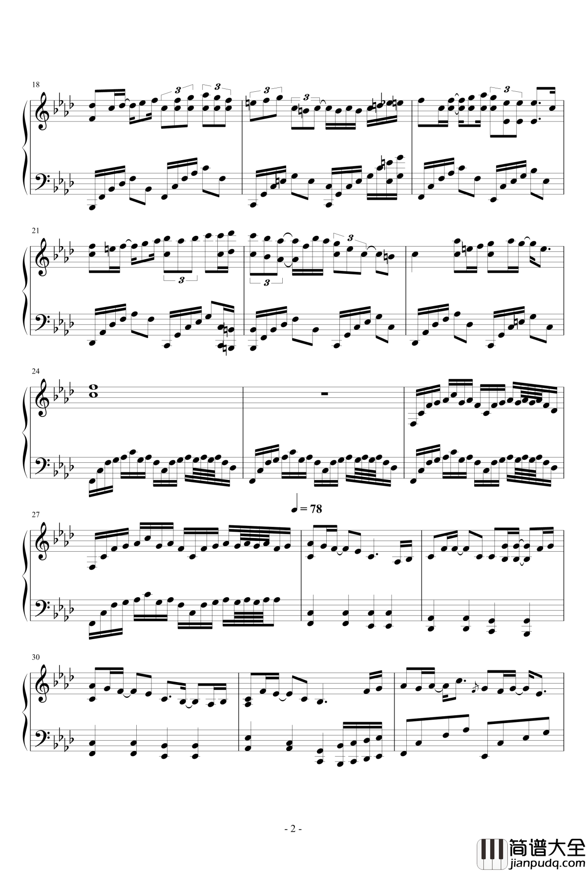 妲己之殇钢琴谱_Dollman