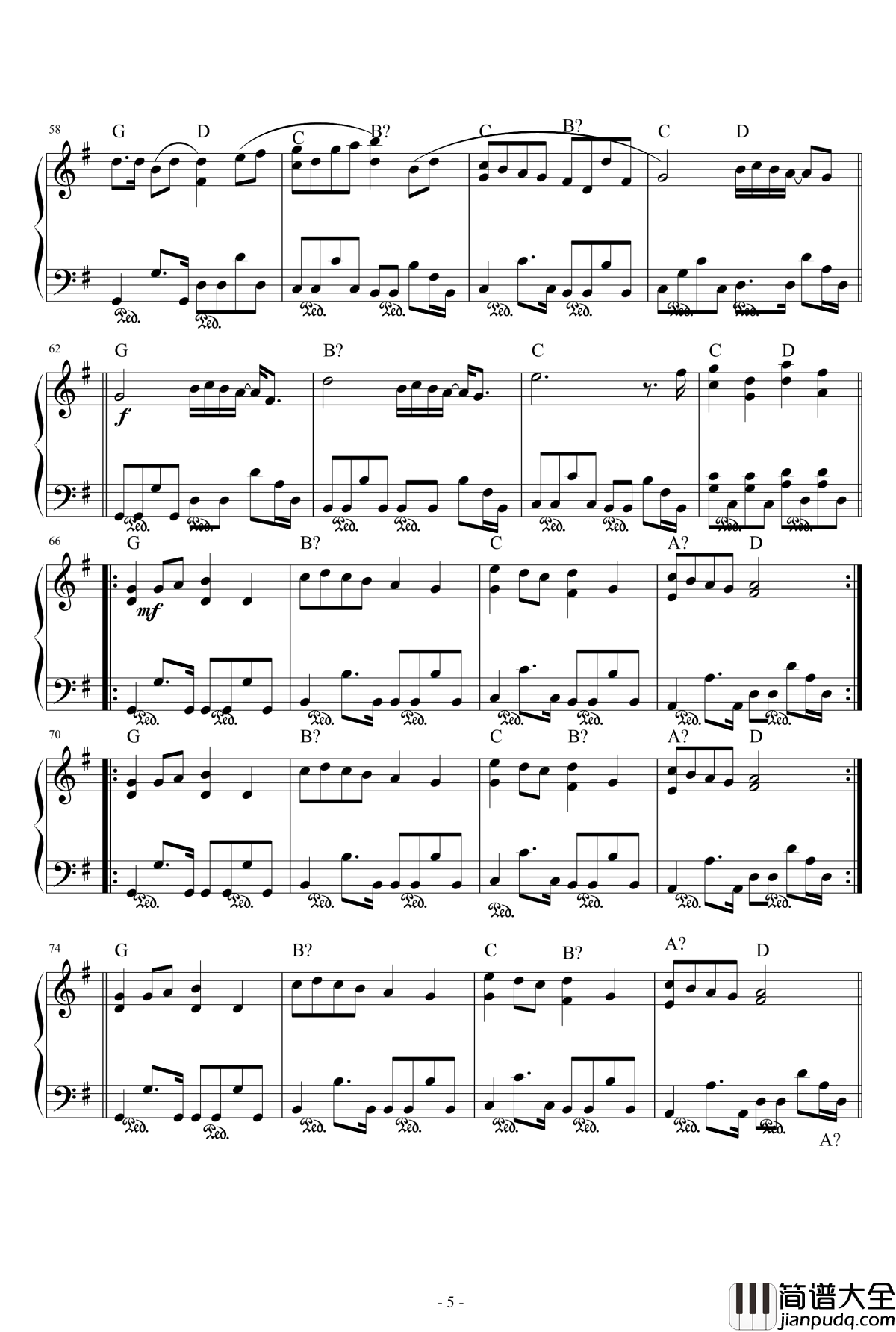 干杯钢琴谱_五月天