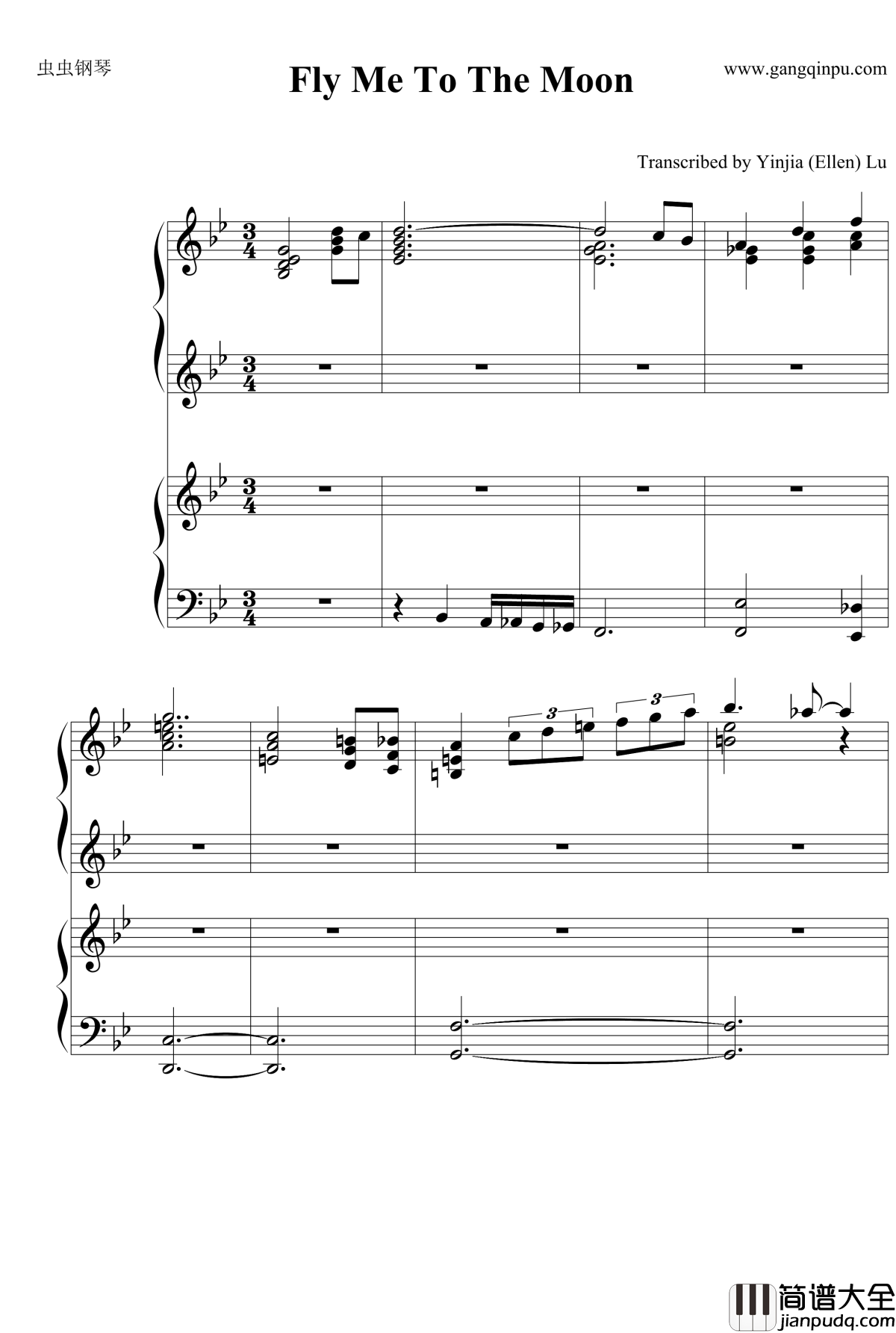 Fly_Me_To_The_Moon钢琴谱_Bart_Howard