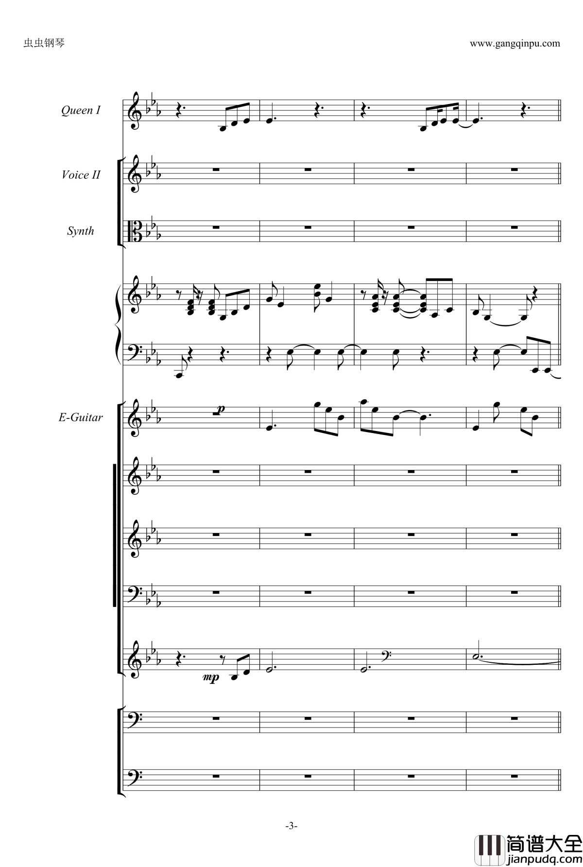 We_are_the_champions钢琴谱_激昂乐队总谱_Queen