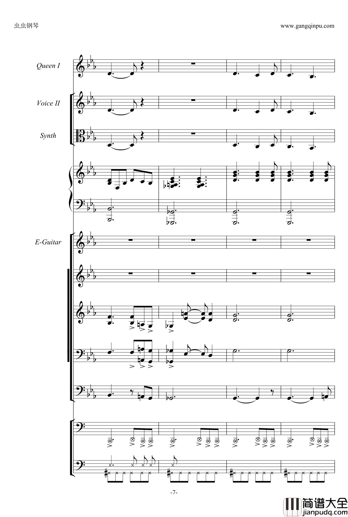 We_are_the_champions钢琴谱_激昂乐队总谱_Queen