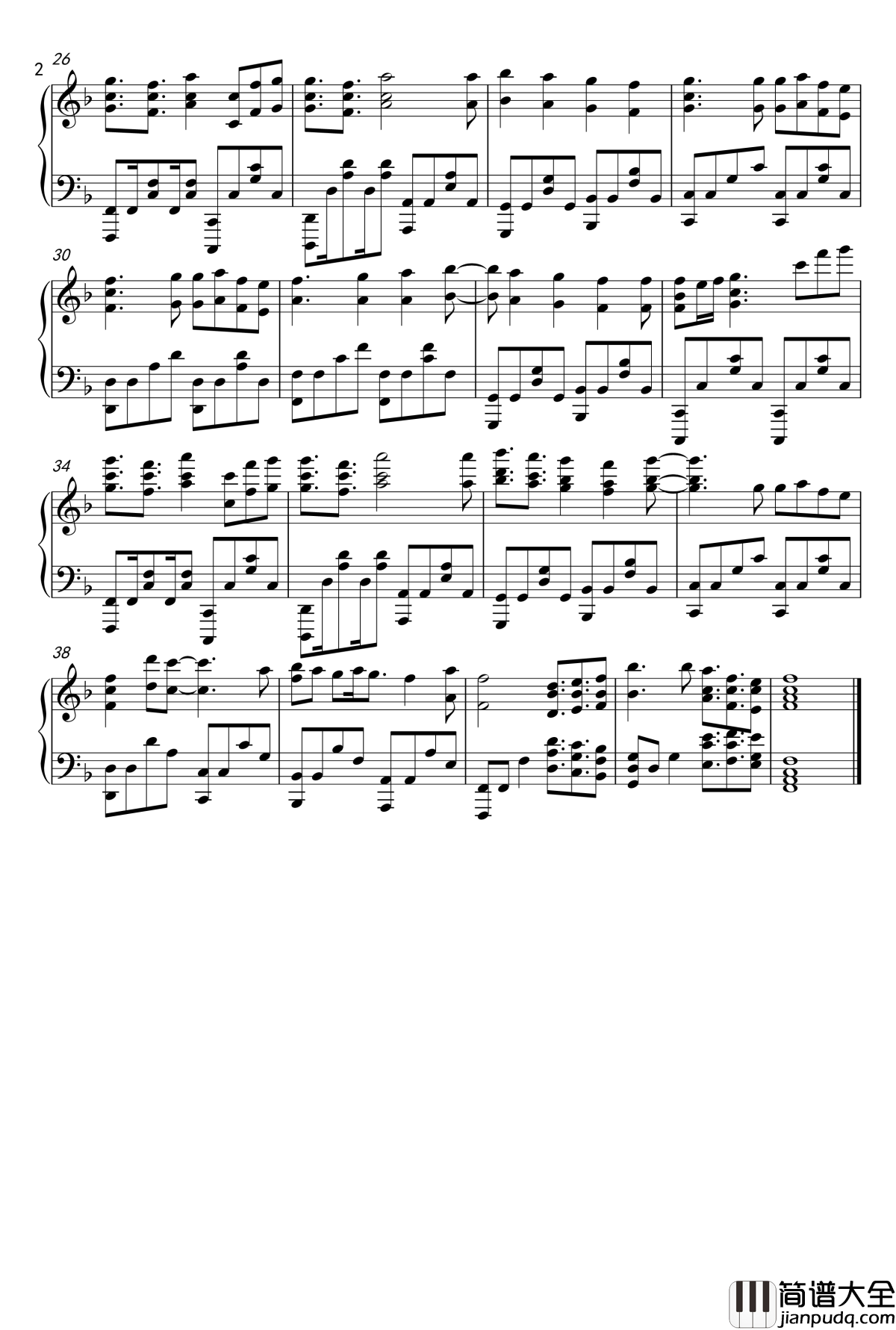 いちばん星钢琴谱_极黑的布伦希尔特