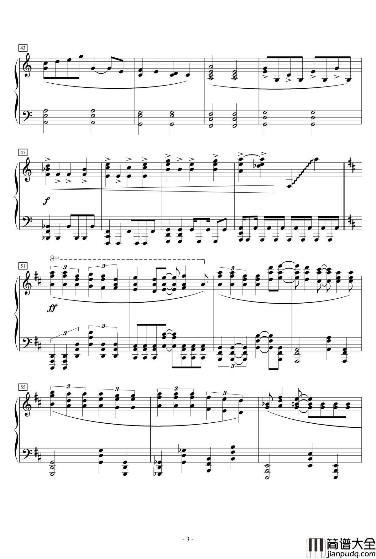 填空钢琴谱_家家