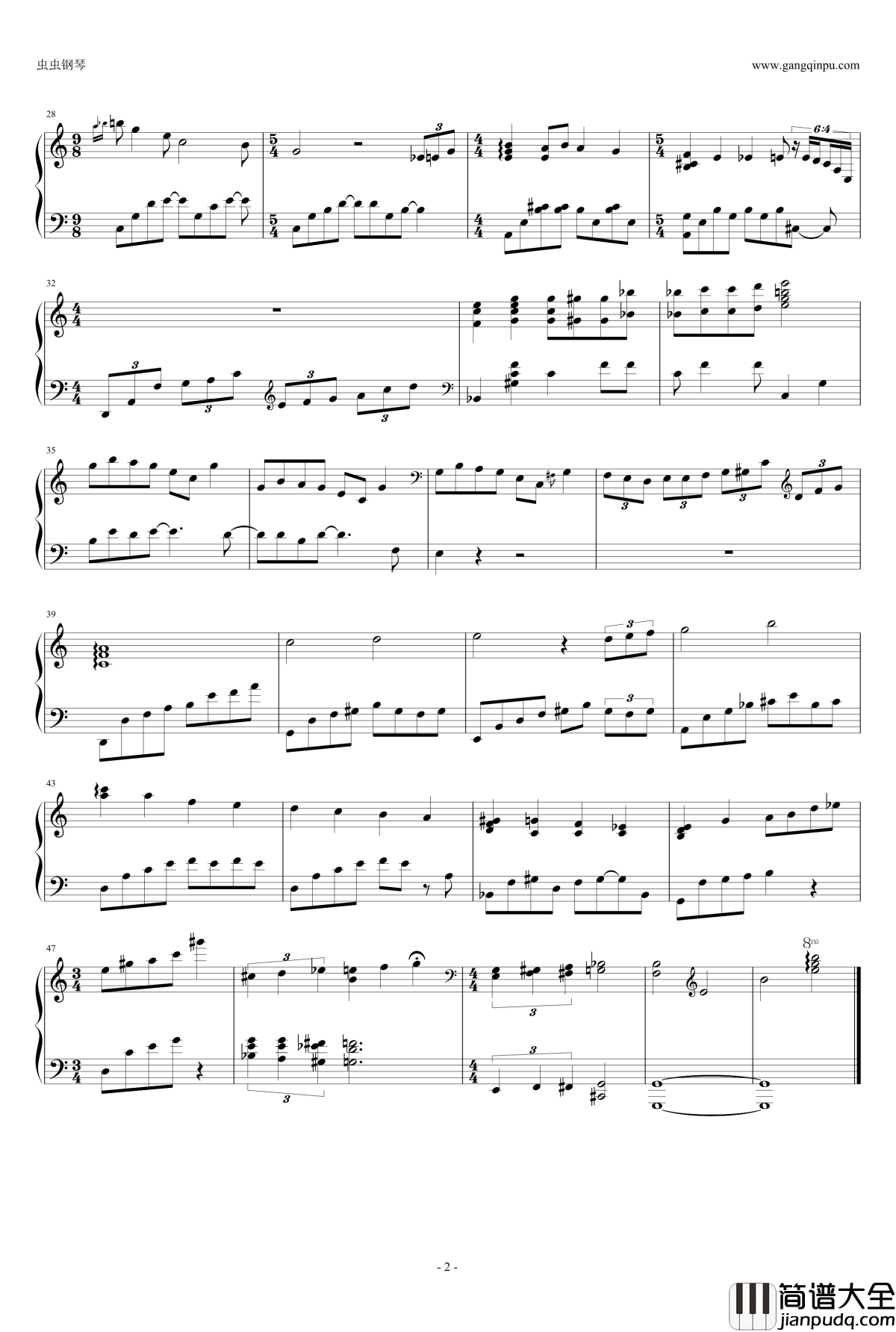 法兰西钢琴谱_独奏_志明与春娇