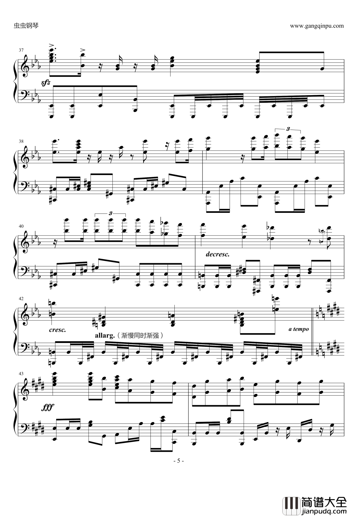 岁月如歌钢琴谱_原版钢琴_陈奕迅