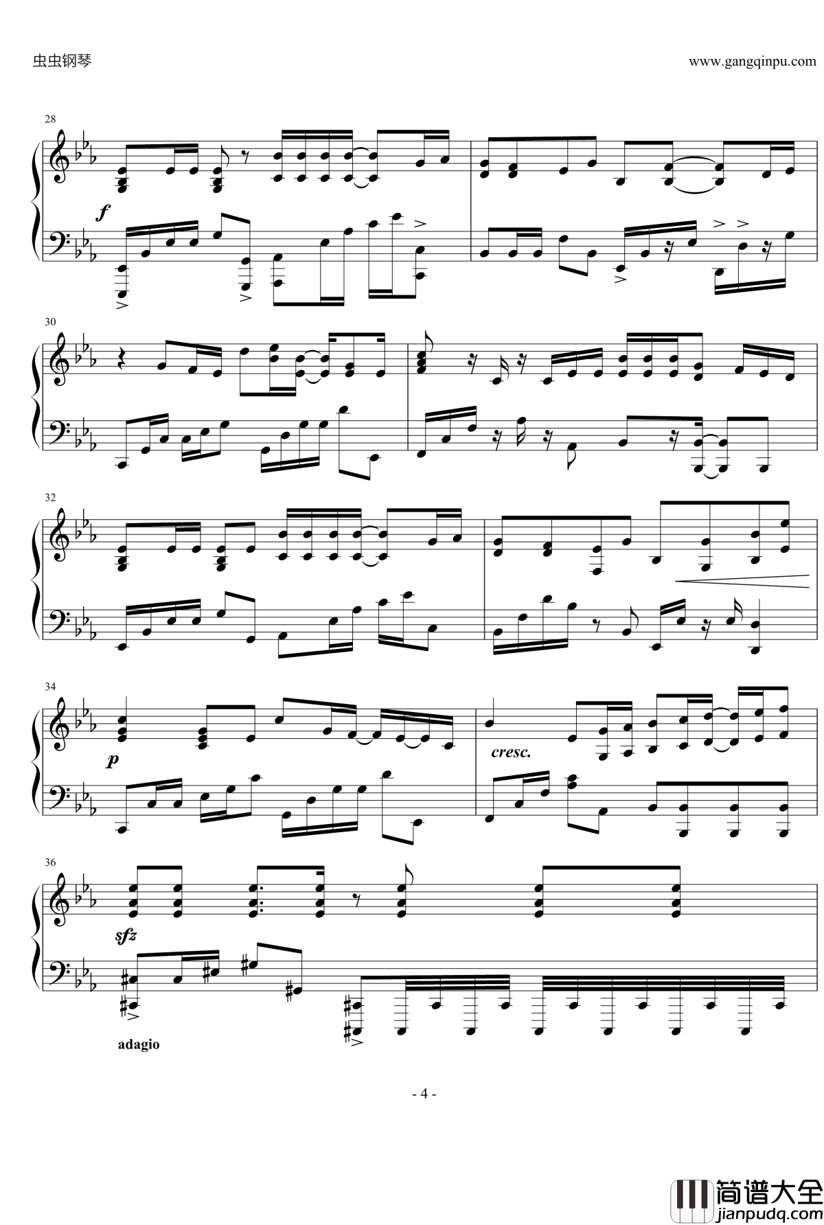 岁月如歌钢琴谱_原版钢琴_陈奕迅