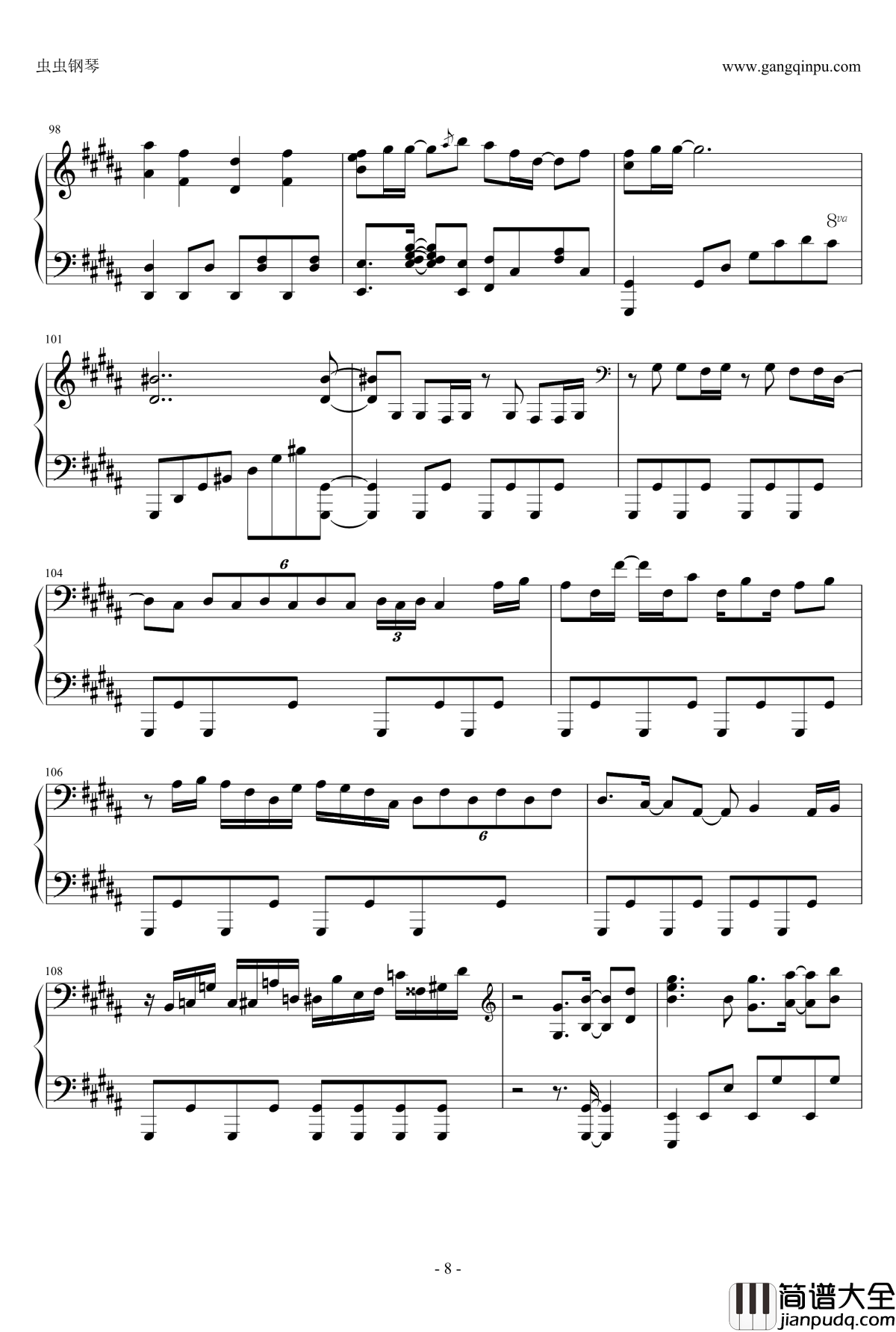 only_my_railgun钢琴谱_触手猴