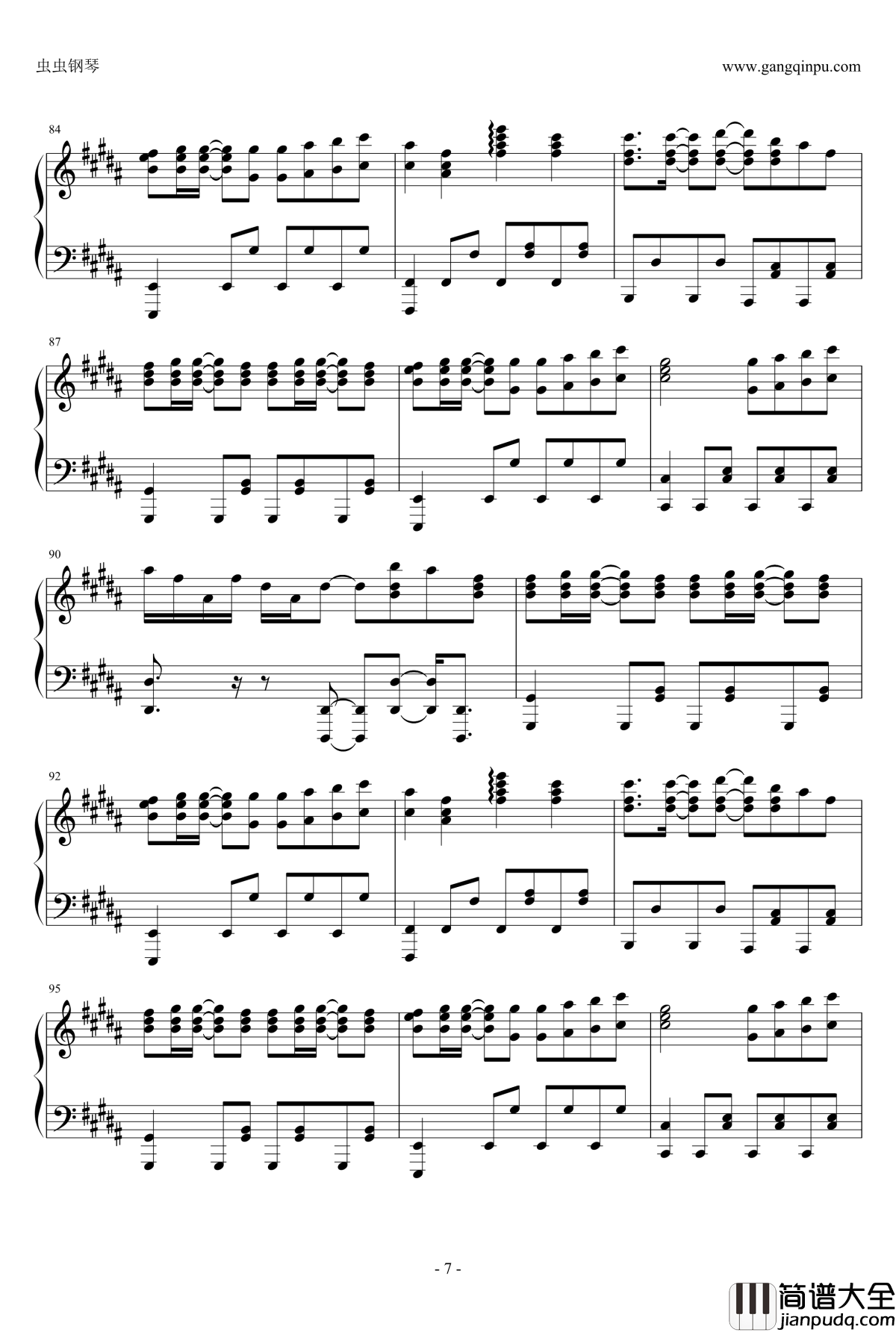 only_my_railgun钢琴谱_触手猴