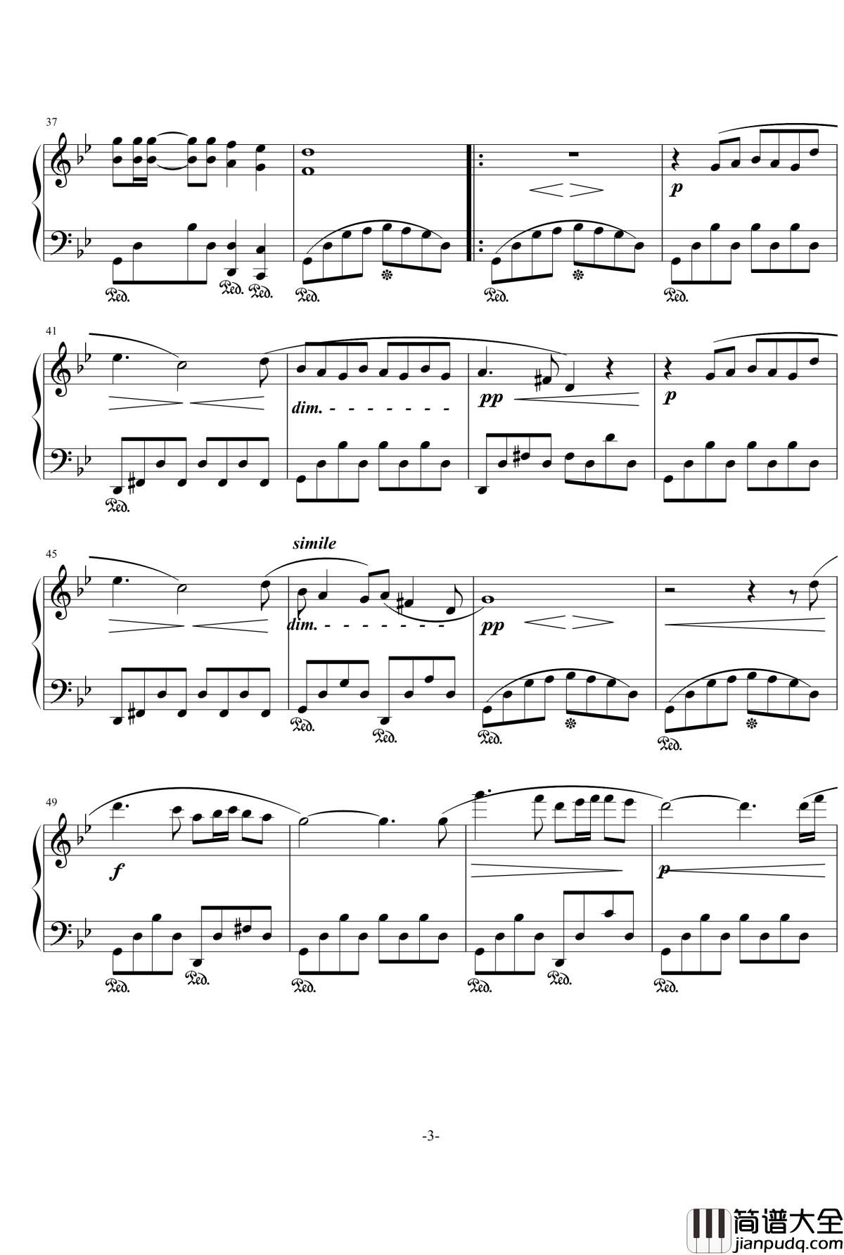 梦之殇钢琴谱_顾凯飞