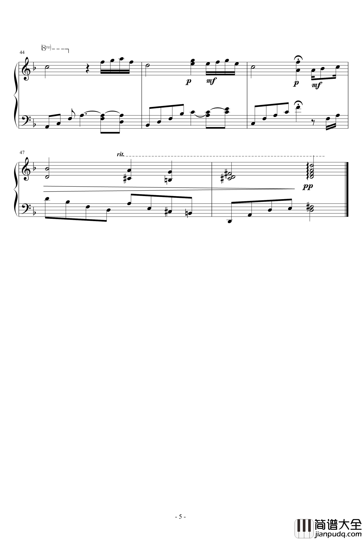 思念钢琴谱_天籁传声