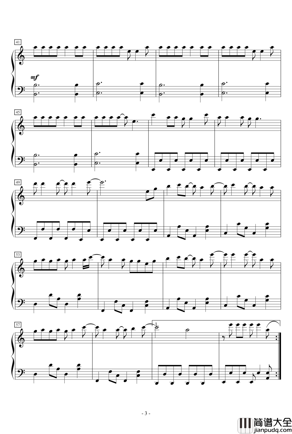 天机钢琴谱_MP魔幻力量