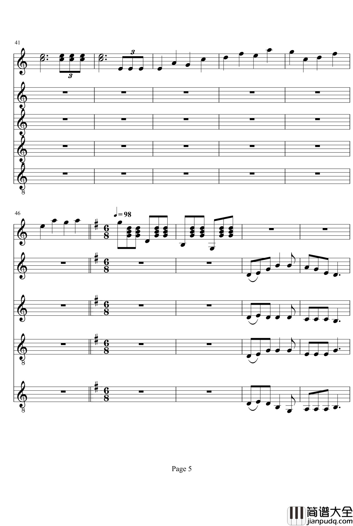 中国梦钢琴谱_合唱谱，管弦乐试听_项道荣