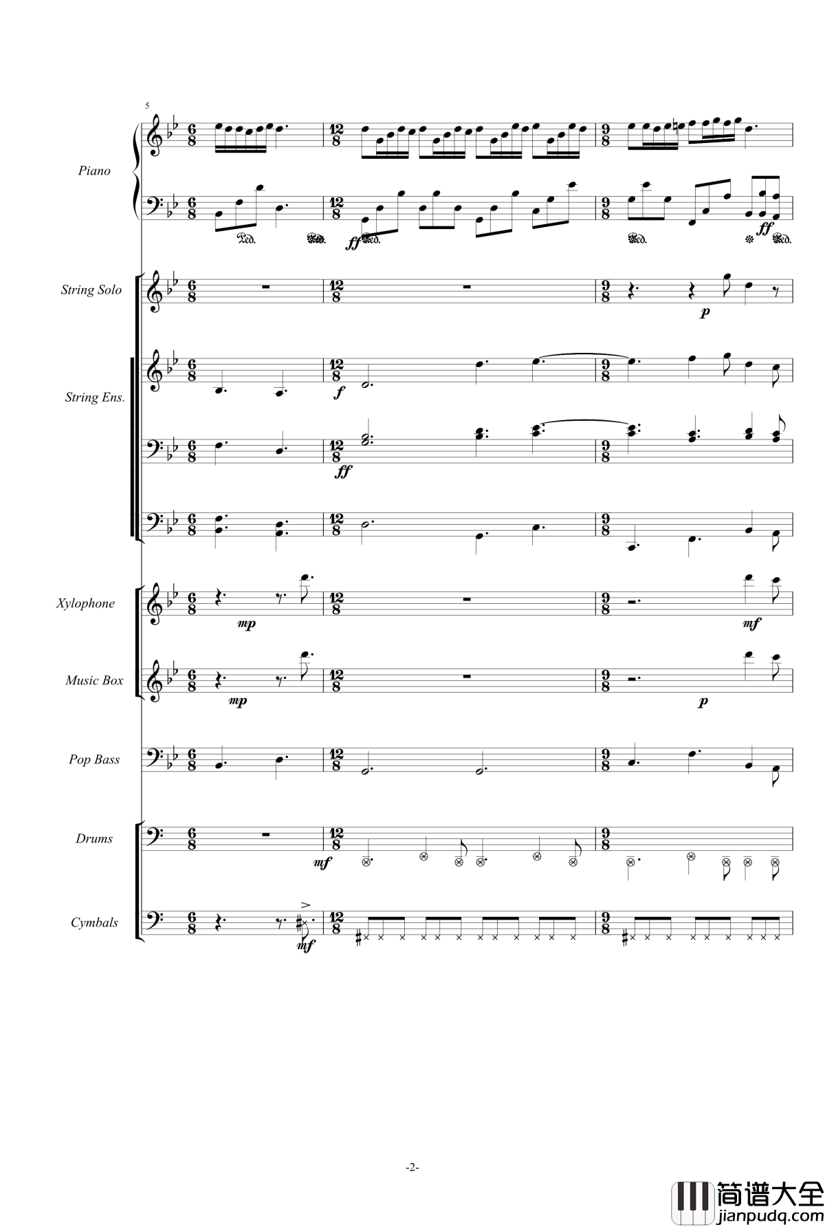 梦中的婚礼钢琴谱_温情乐队总谱_克莱德曼