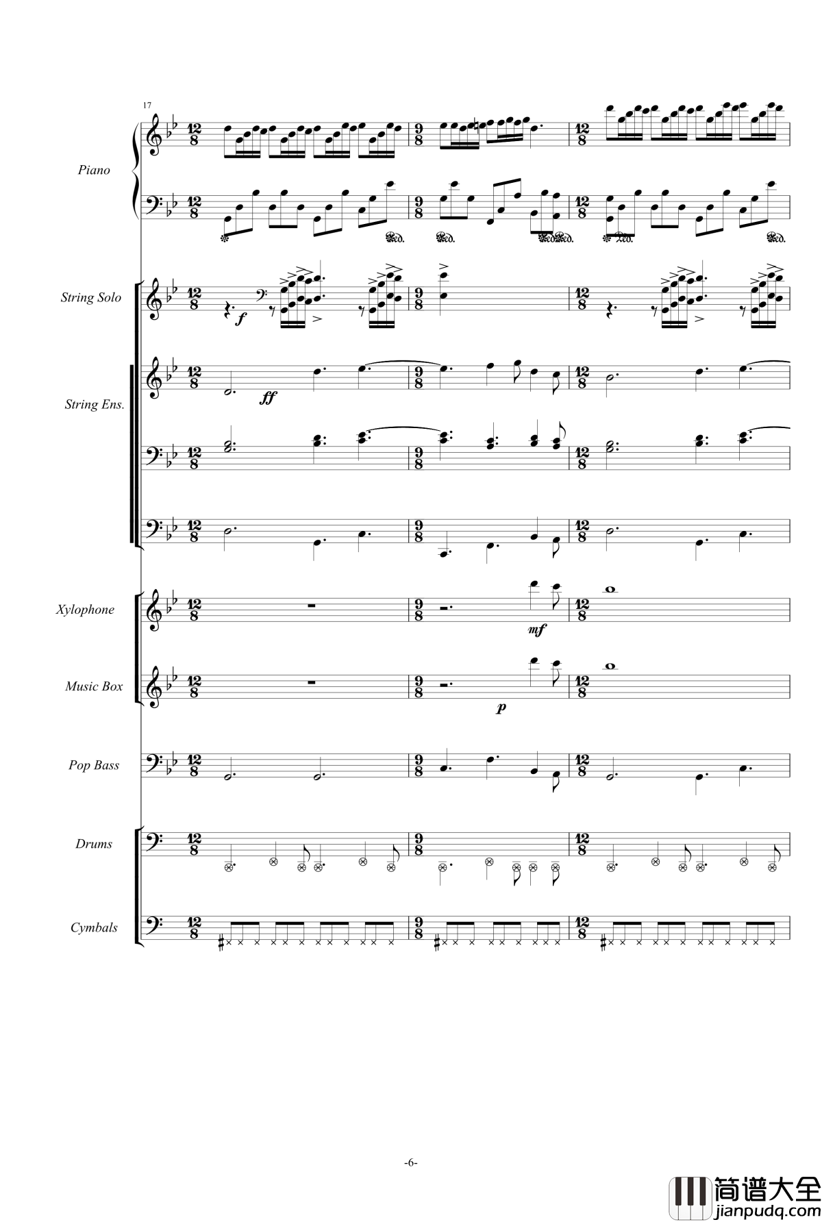 梦中的婚礼钢琴谱_温情乐队总谱_克莱德曼