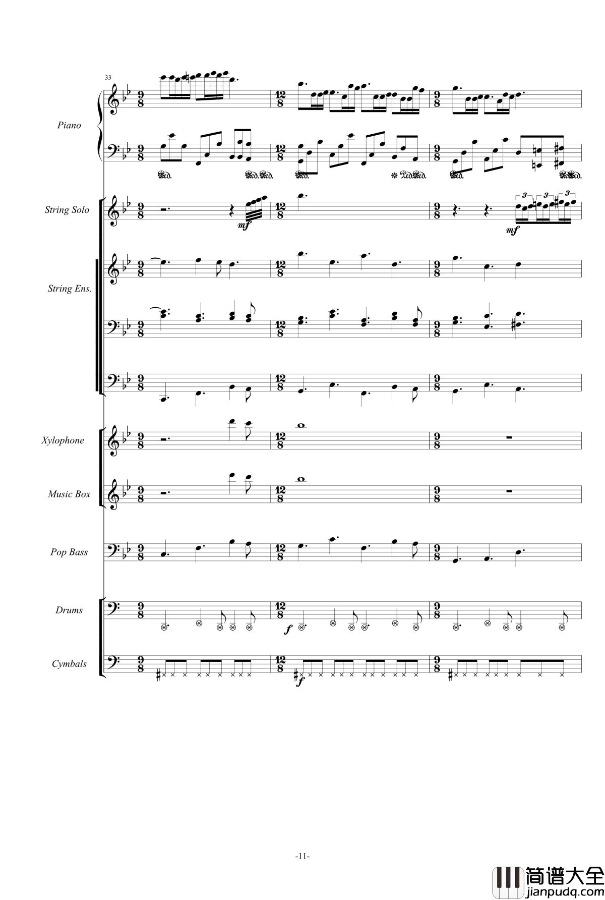 梦中的婚礼钢琴谱_温情乐队总谱_克莱德曼