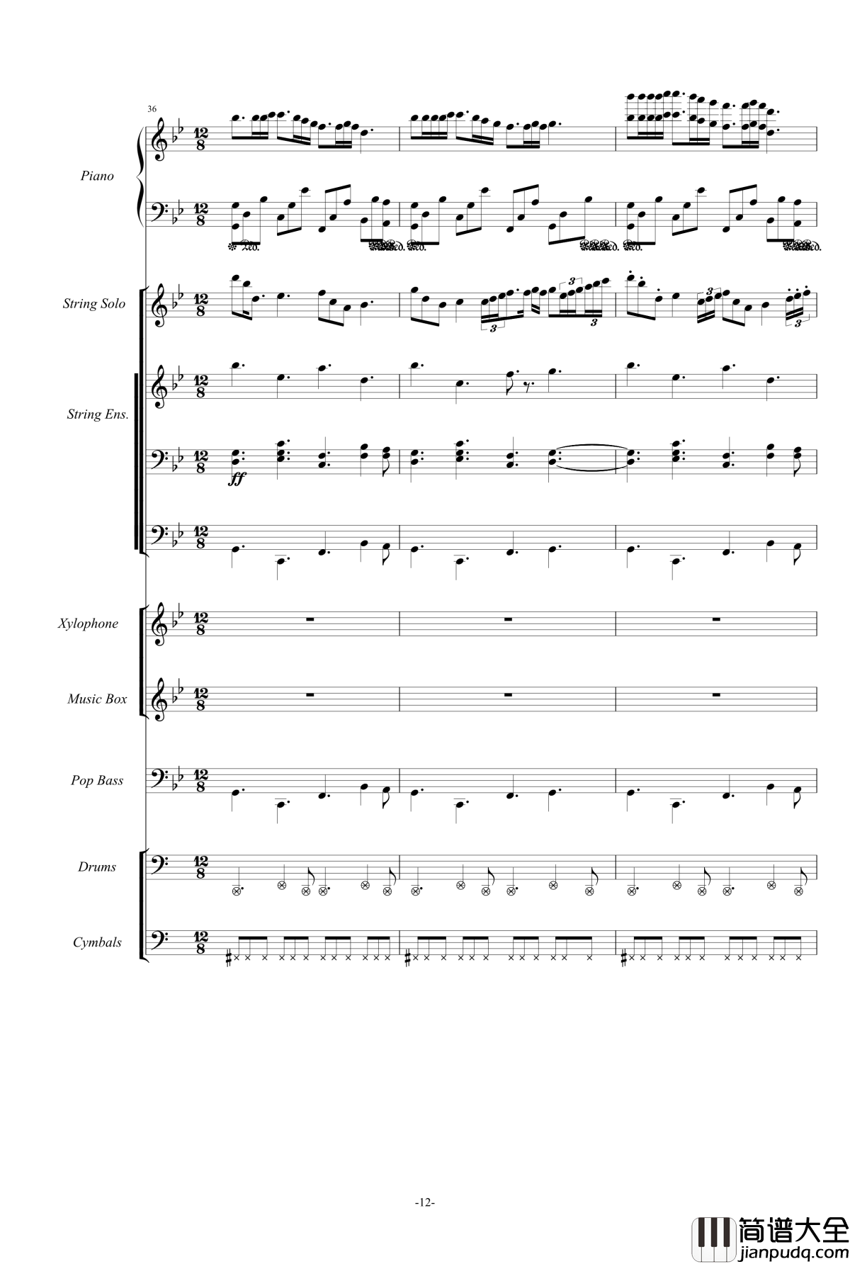 梦中的婚礼钢琴谱_温情乐队总谱_克莱德曼