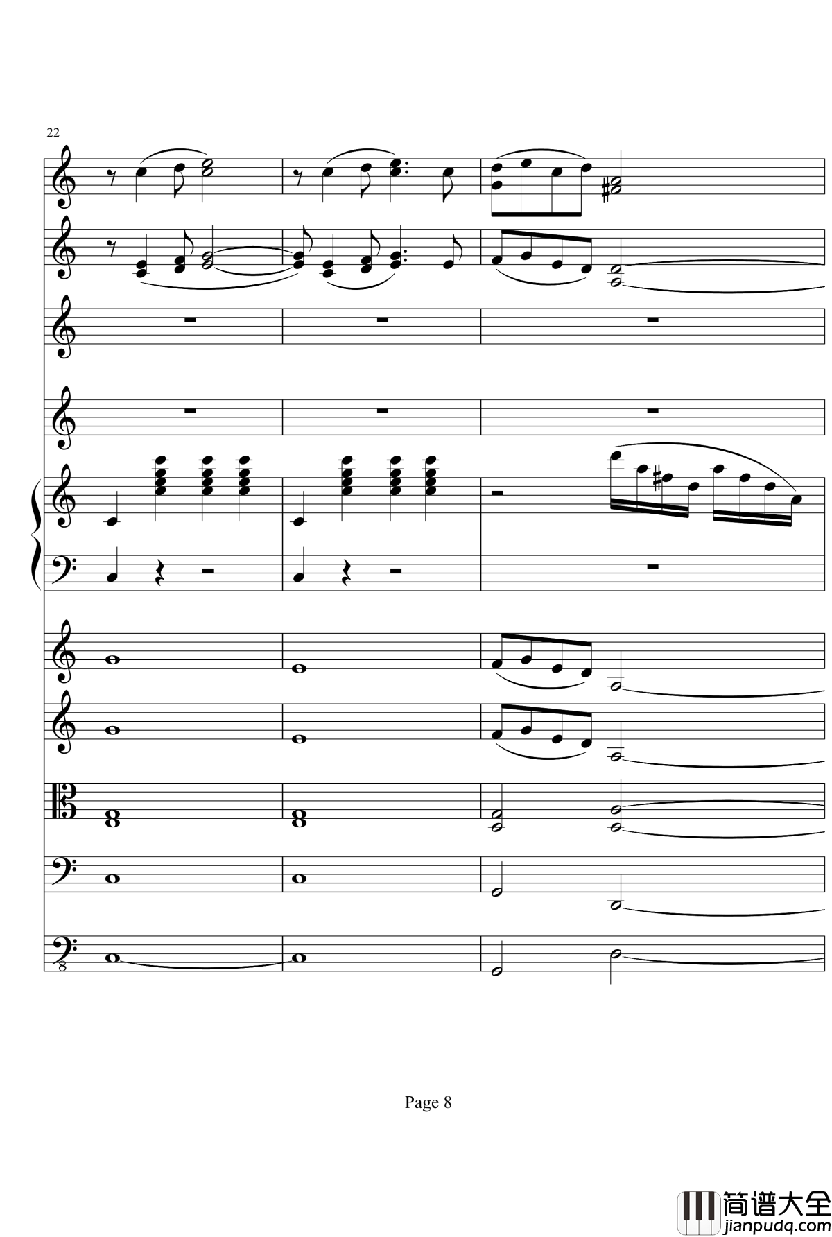 向往夏日钢琴谱_钢琴与乐队_项道荣