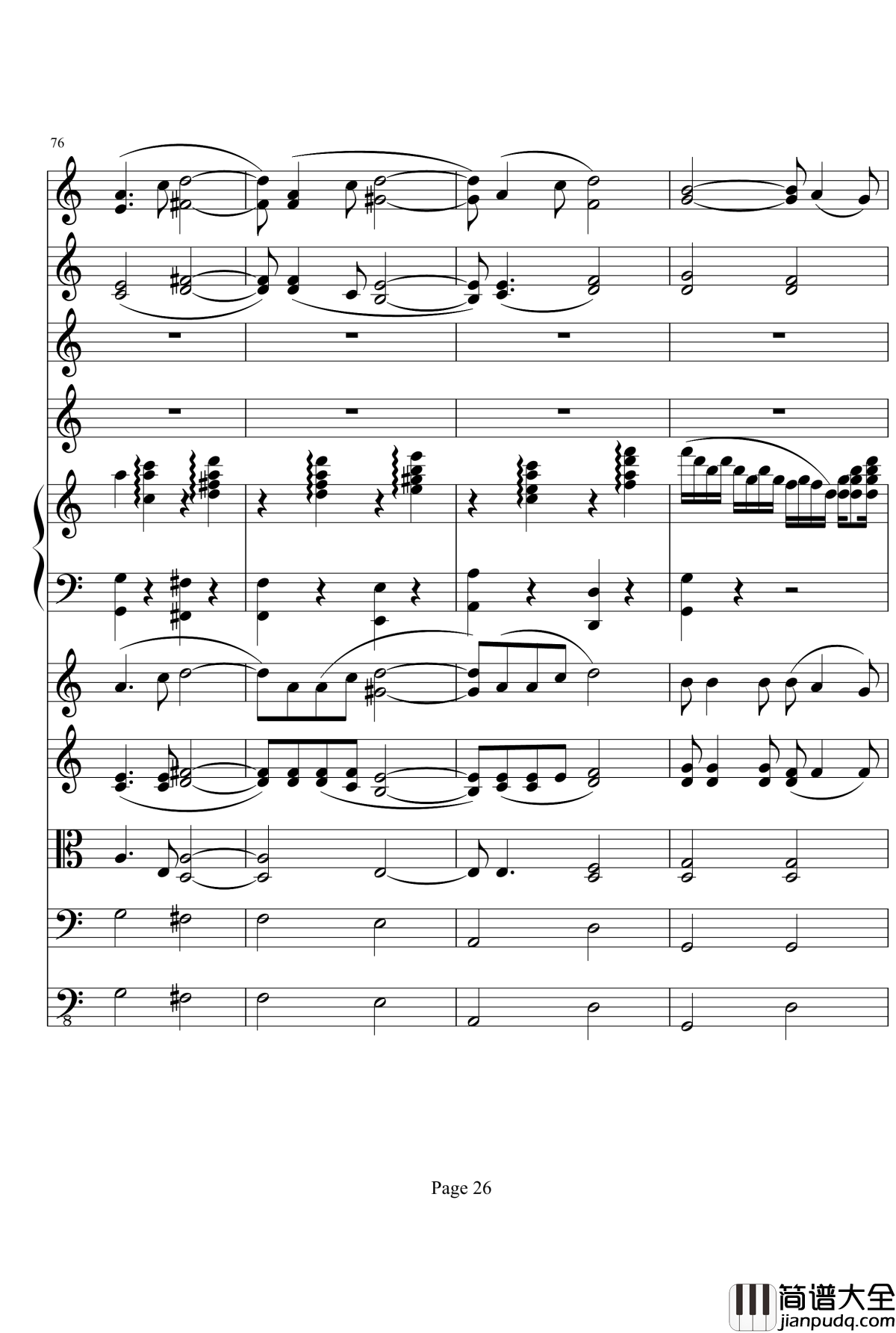 向往夏日钢琴谱_钢琴与乐队_项道荣