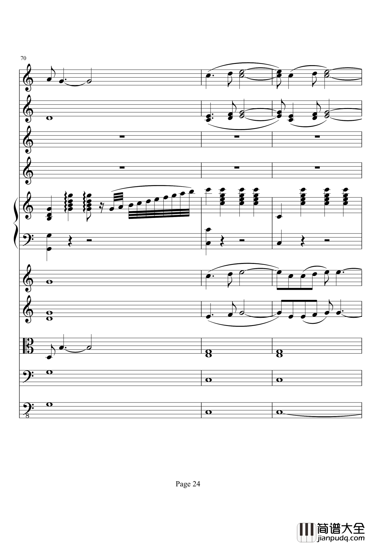 向往夏日钢琴谱_钢琴与乐队_项道荣