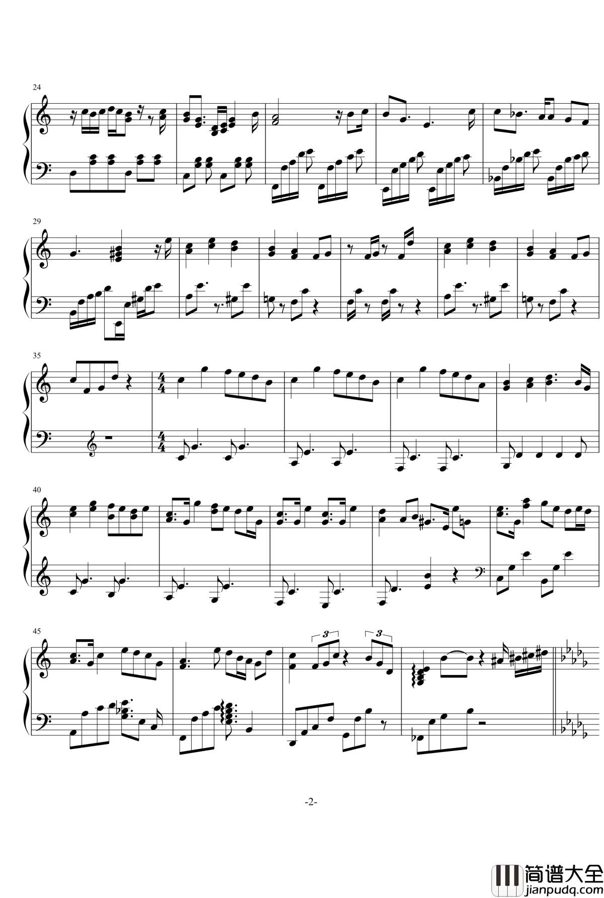 你不知道的世钢琴谱_lig_bri