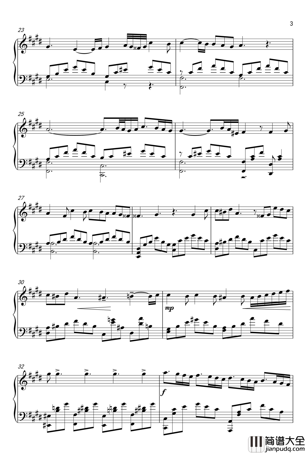 圣洁女神钢琴谱_肖邦钢琴改编_肖邦_chopin