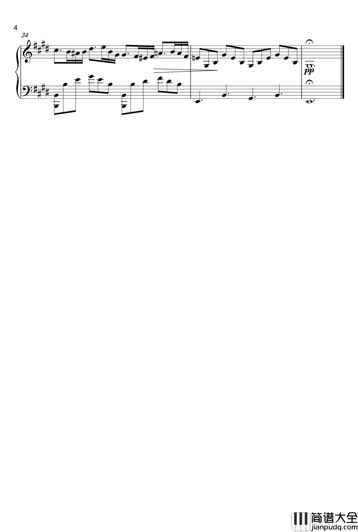 圣洁女神钢琴谱_肖邦钢琴改编_肖邦_chopin