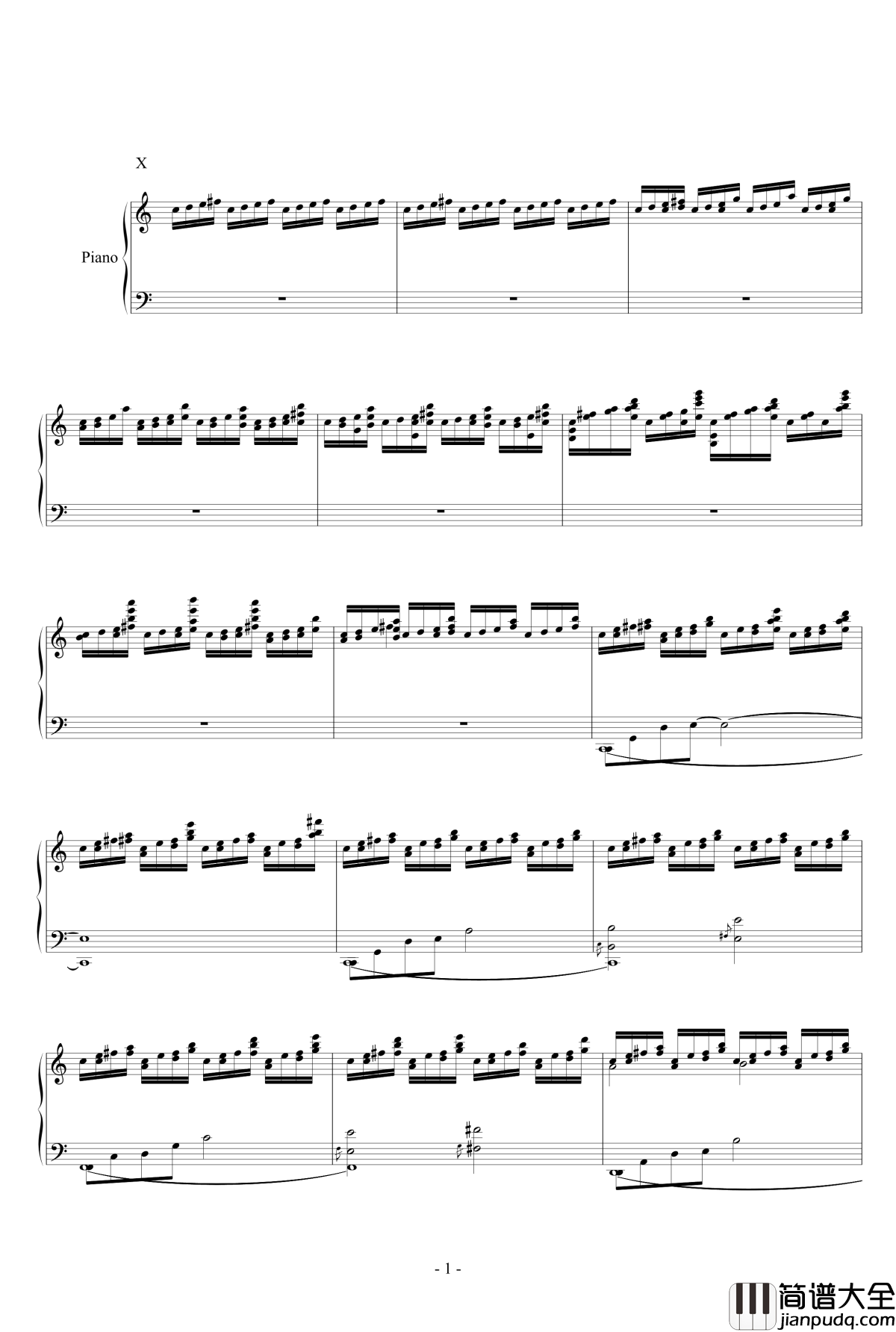 冥想集钢琴谱_修改_升c小调