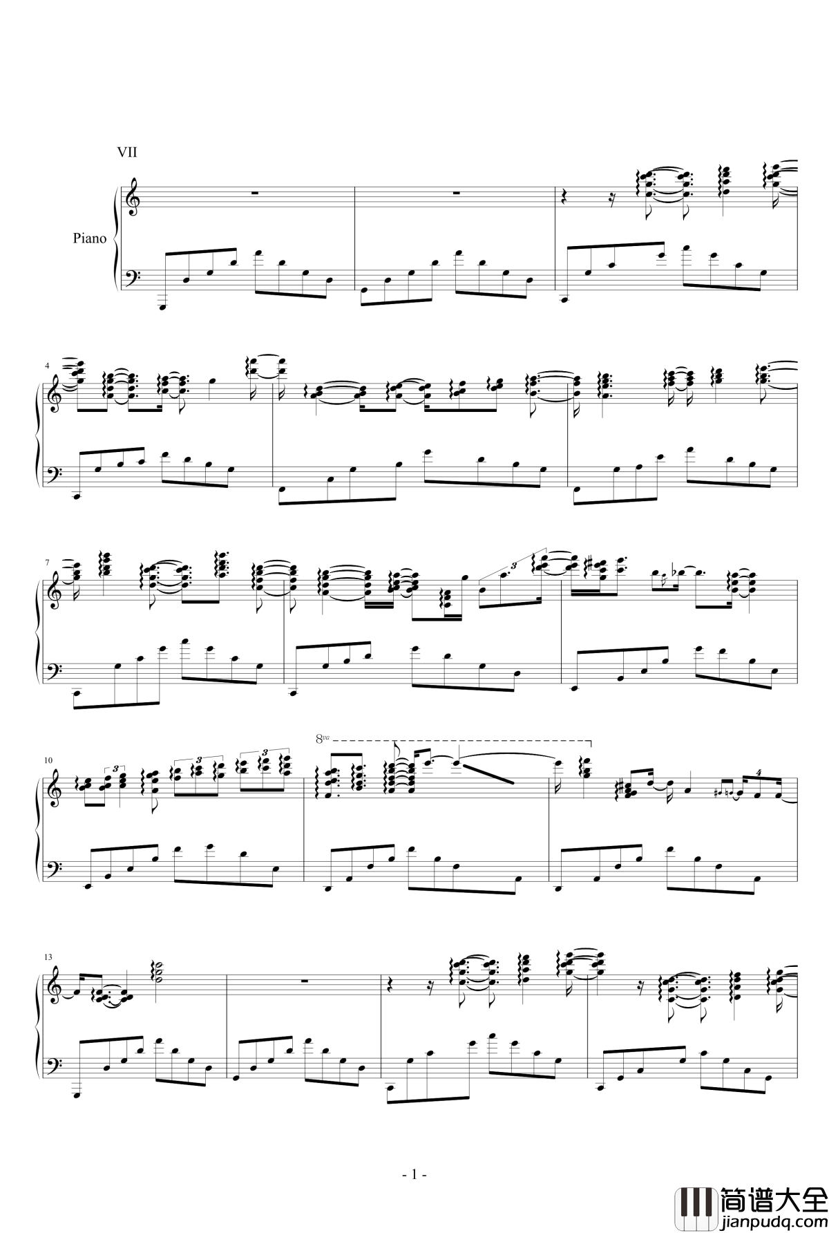 冥想集钢琴谱_修改_升c小调