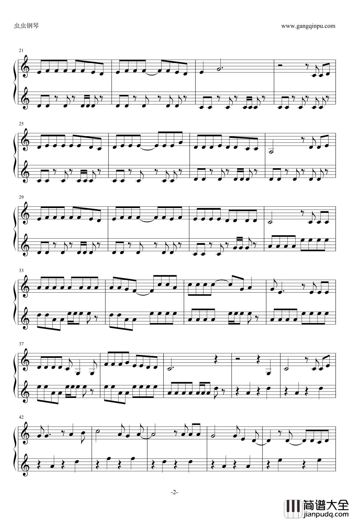 红蜻蜓钢琴谱_by2