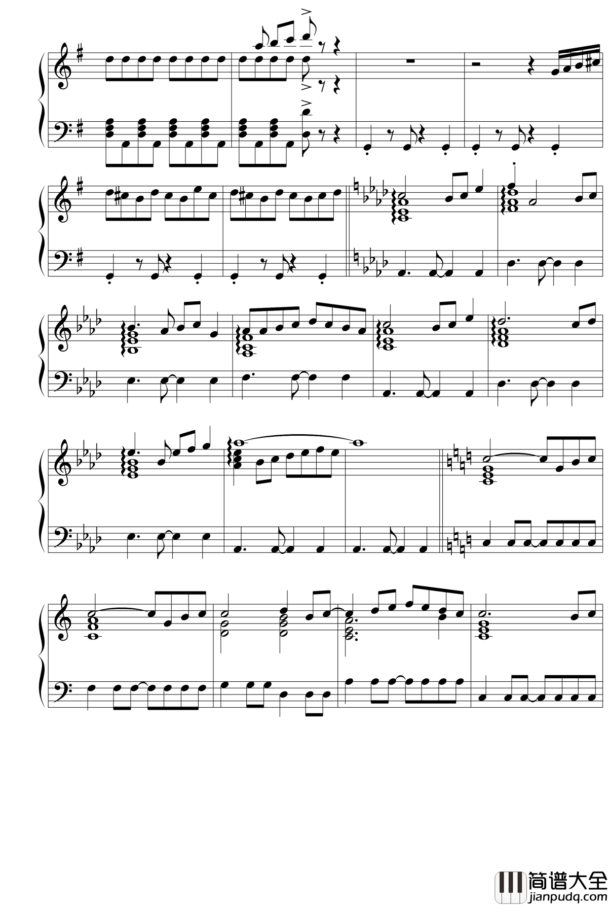 模拟人生3主题曲钢琴谱_模拟人生