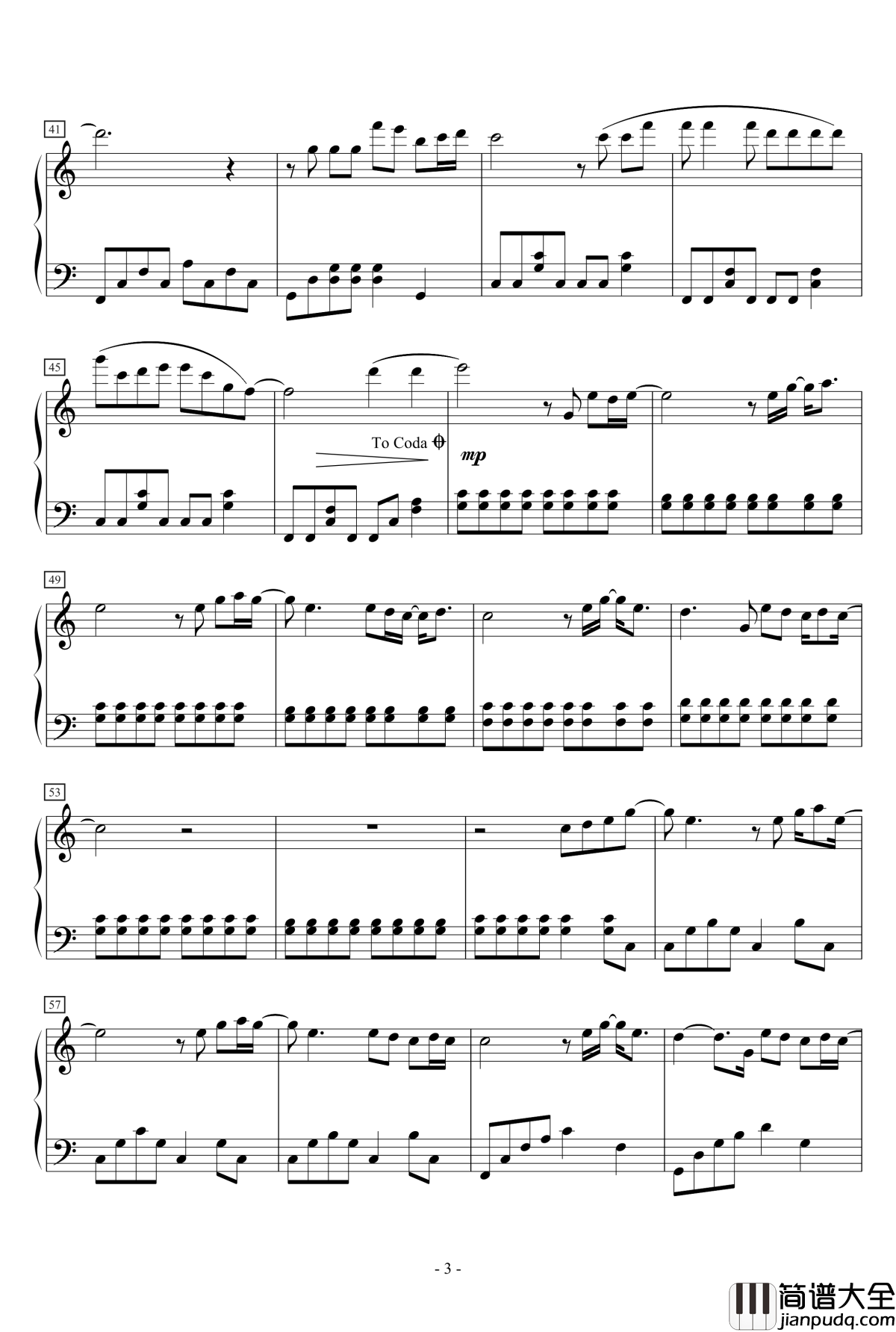 我会在你身边钢琴谱_朱俐静