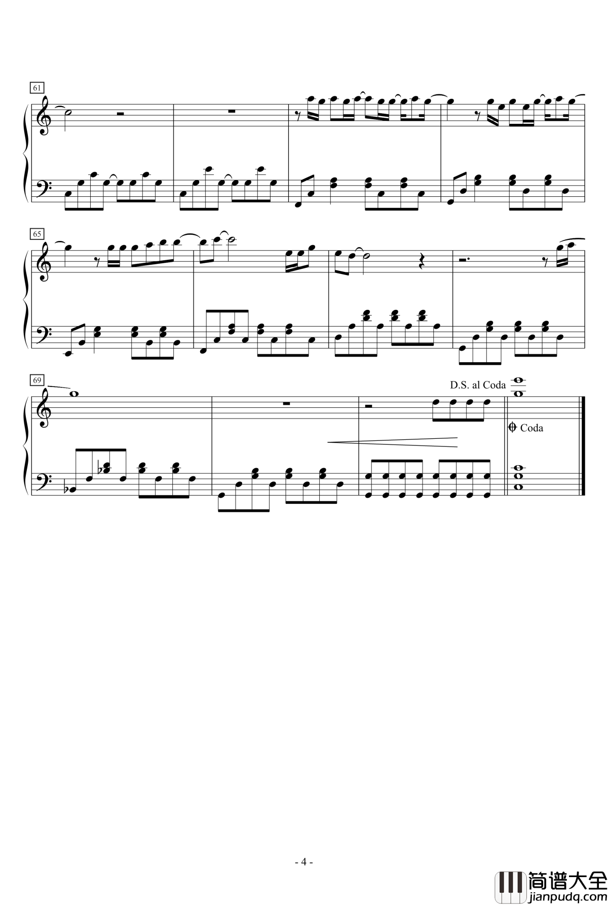 我会在你身边钢琴谱_朱俐静