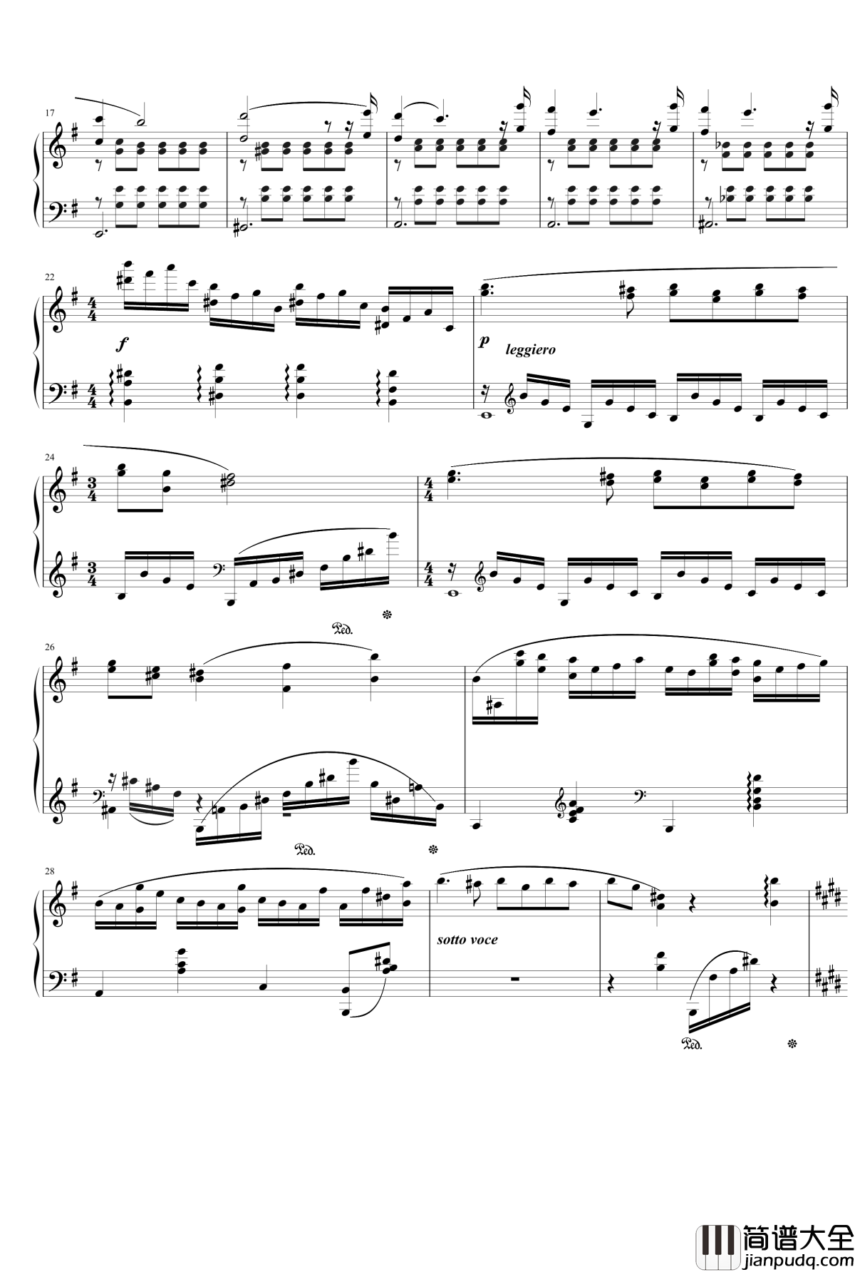 e小调夜曲钢琴谱_nyride