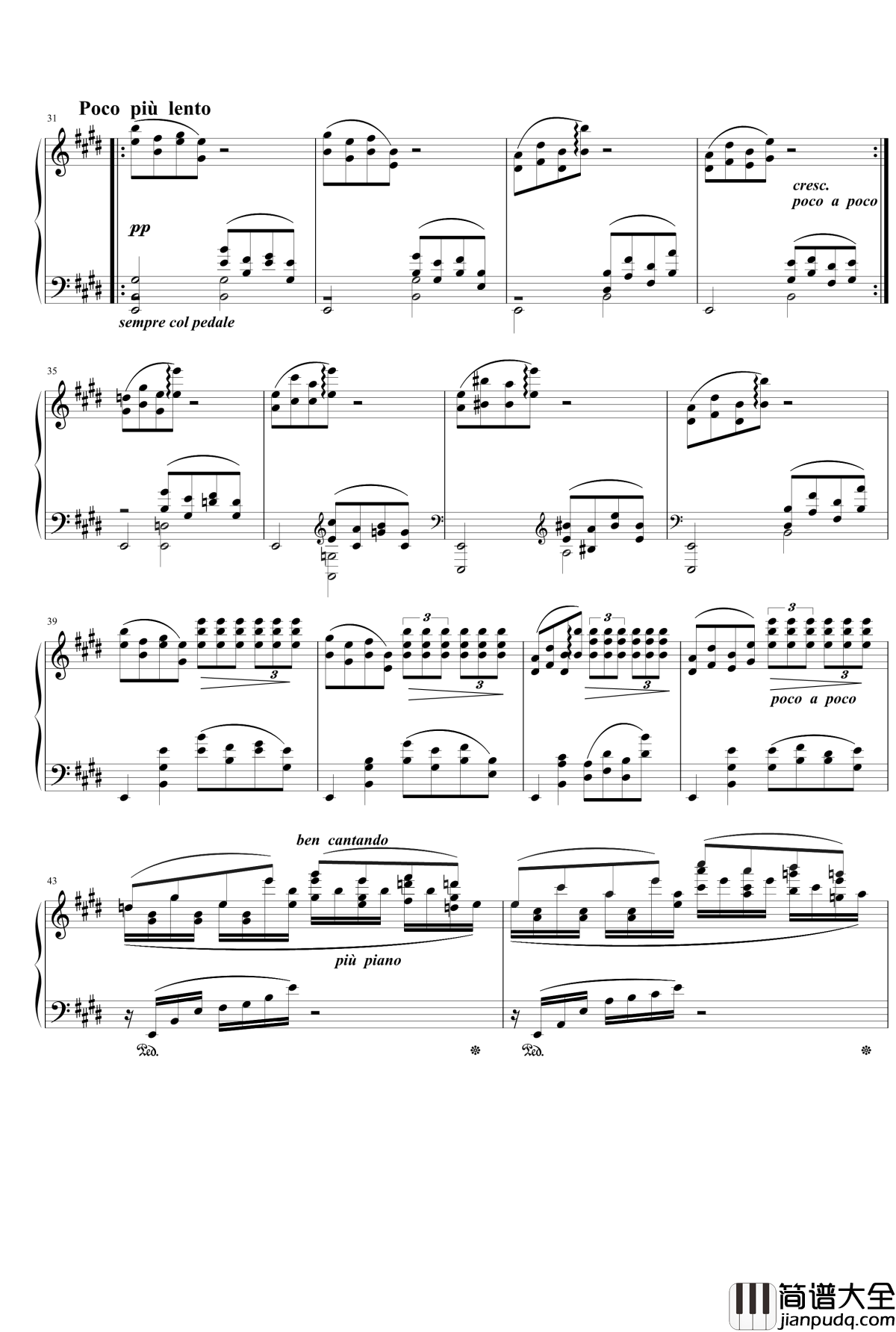 e小调夜曲钢琴谱_nyride